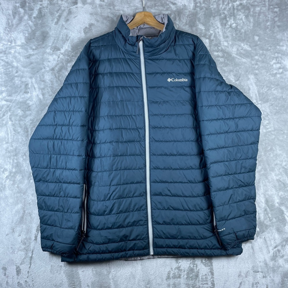 Columbia Powder Lite 2 Puffer Jacket Mens XLT Blue Omni-Heat P Insulated Tall